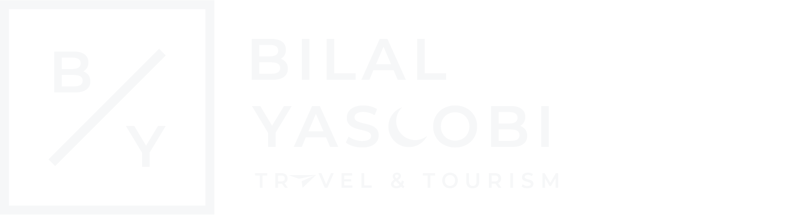 BY Travels PNG logo, White